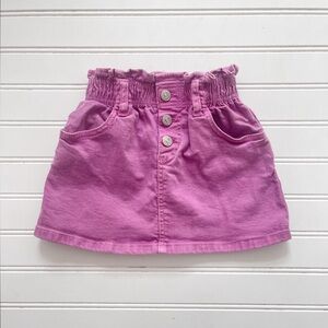 ZARA EUC Berry Purple Garment Dyed Paper Bag Elastic Waist Skirt